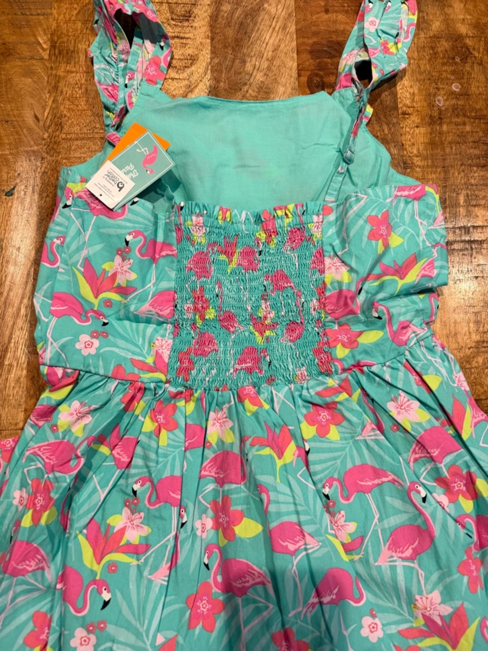 Gymboree Flamingo Ruffle Tropical Dress Size Medium - Picture 6 of 8